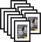 11x14 Picture Frames Set of 10, Picture Frame Collage Wall Decor Display 8x10 Photo With Mat or 11x14 without Mat, Home Decor Gallery Wall Frame for Wall Mounting, Black